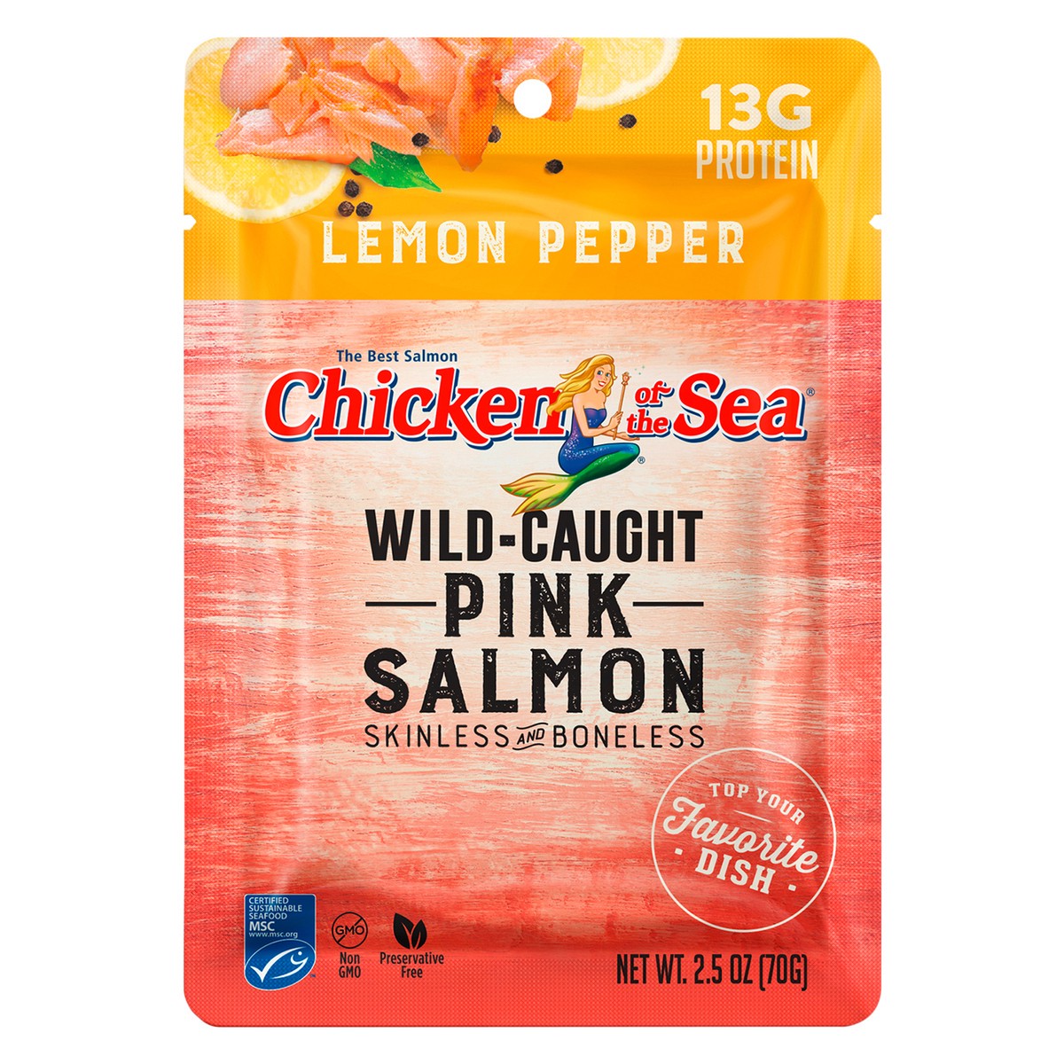slide 1 of 6, Chicken of the Sea Lemon Pepper Pink Salmon, 