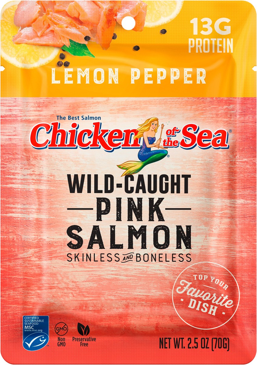 slide 4 of 6, Chicken of the Sea Lemon Pepper Pink Salmon, 