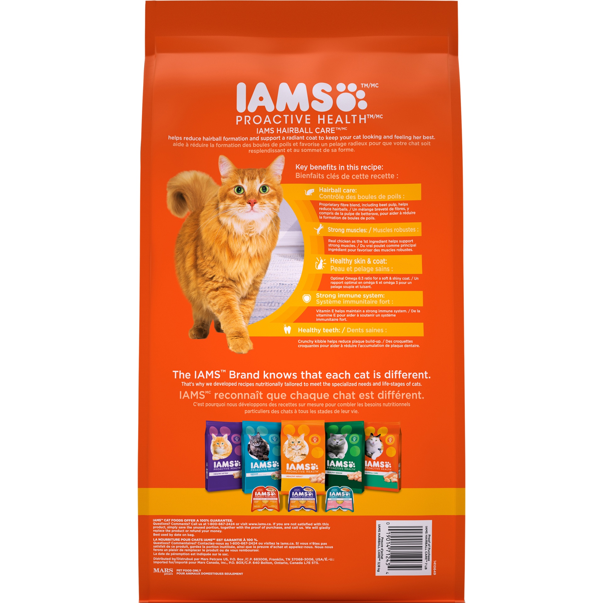 slide 6 of 9, IAMS Proactive Health Hairball Care with Chicken & Salmon Adult Premium Dry Cat Food - 7lbs, 7 lb