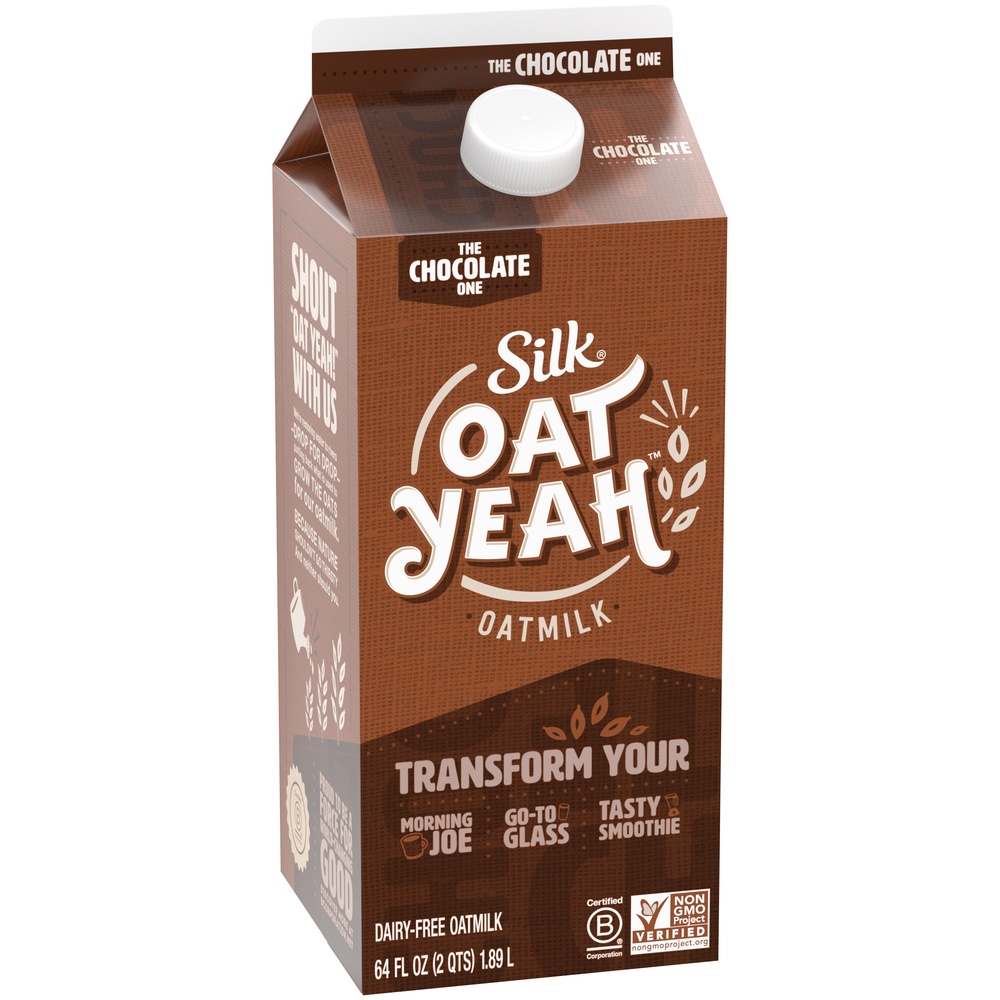 slide 6 of 9, Silk Oat Yeah! Chocolate Oat Milk, 1/2 gal