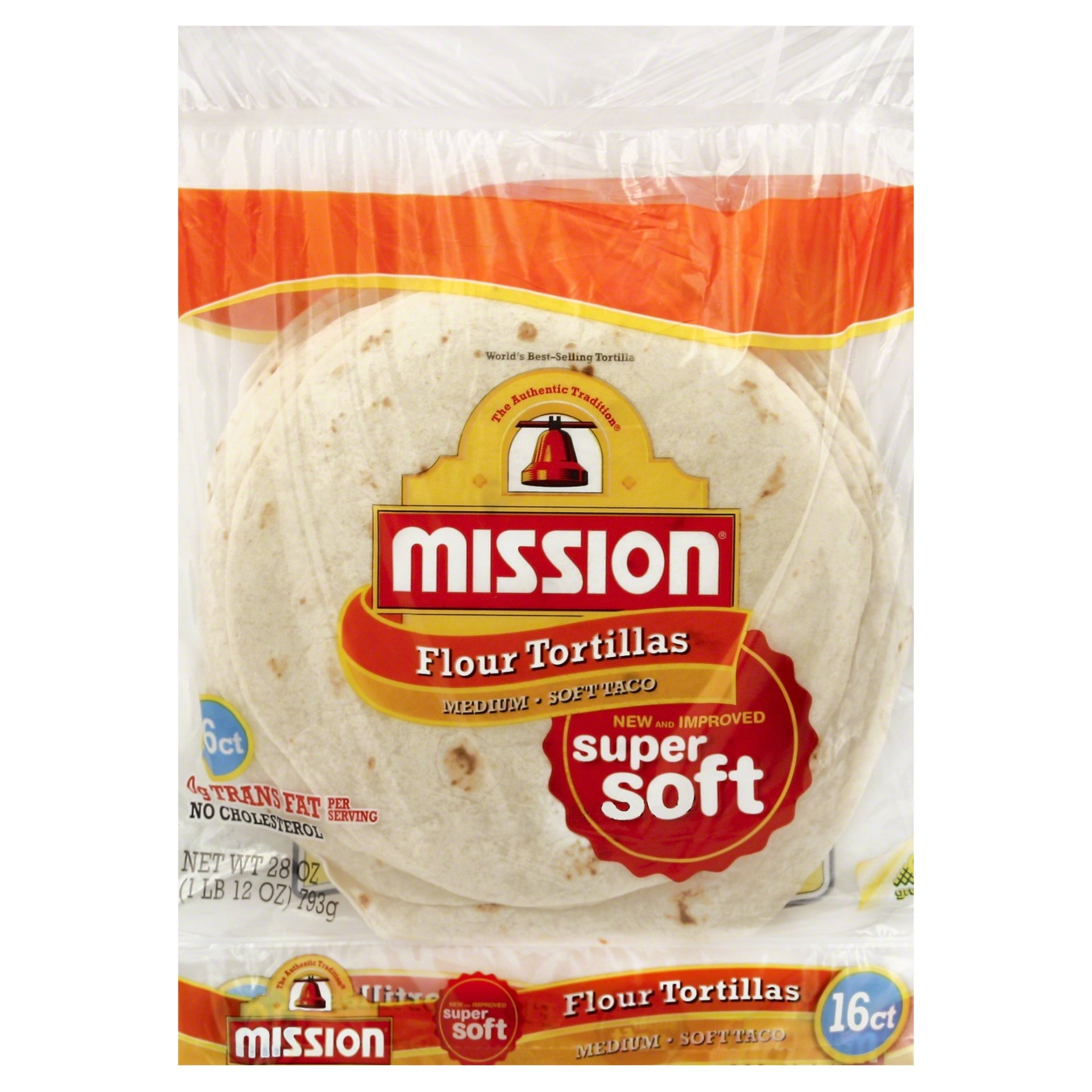 slide 1 of 5, Mission Flour 8" Flour Tortilla, 16 ct