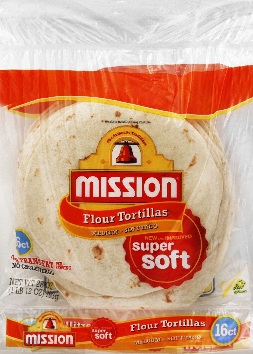 slide 3 of 5, Mission Flour 8" Flour Tortilla, 16 ct