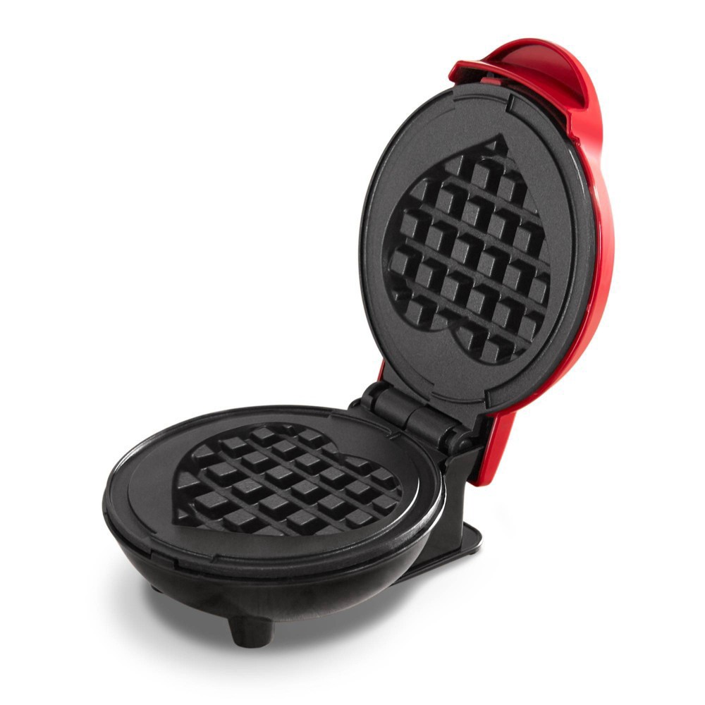 slide 5 of 5, Dash Heart Mini Waffle Maker Red, 1 ct