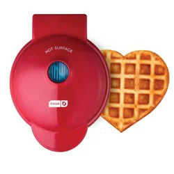 Dash Heart Mini Waffle Maker Red