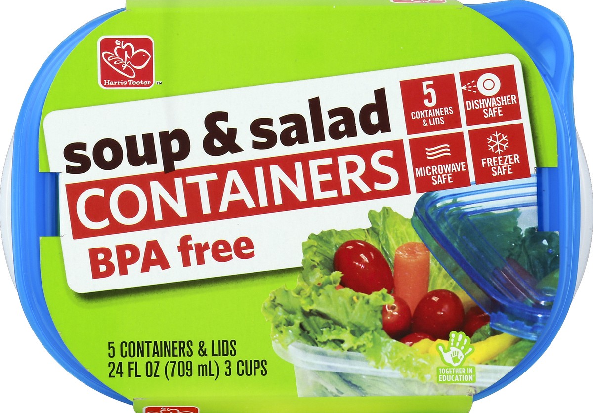 slide 2 of 4, Harris Teeter Storage Containr Soup/Salad, 5 ct