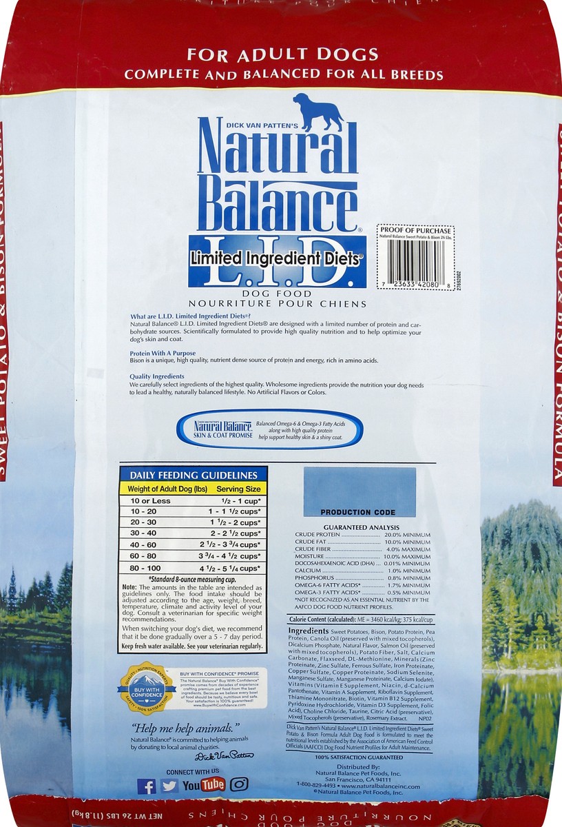 slide 7 of 7, Natural Balance Dog Food 26 lb, 26 lb