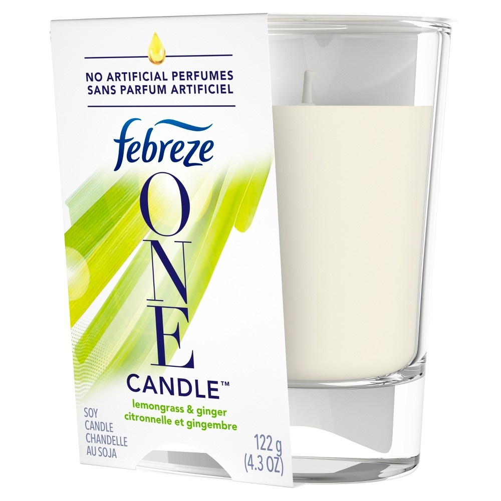 slide 4 of 4, Febreze One Lemongrass & Ginger Candle Air Freshener, 1 ct