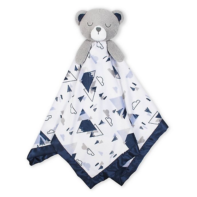 slide 1 of 4, Just Born XL Plush Bear Security Blanket - White/Blue, 1 ct