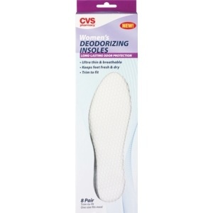 slide 1 of 1, CVS Pharmacy Women's Deodorizing Insoles, Trim-To-Fit One Size Fits Most, 8 pair