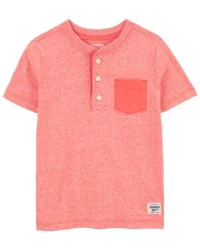 Oshkosh Baby Heathered Pocket Henley Coral 24M