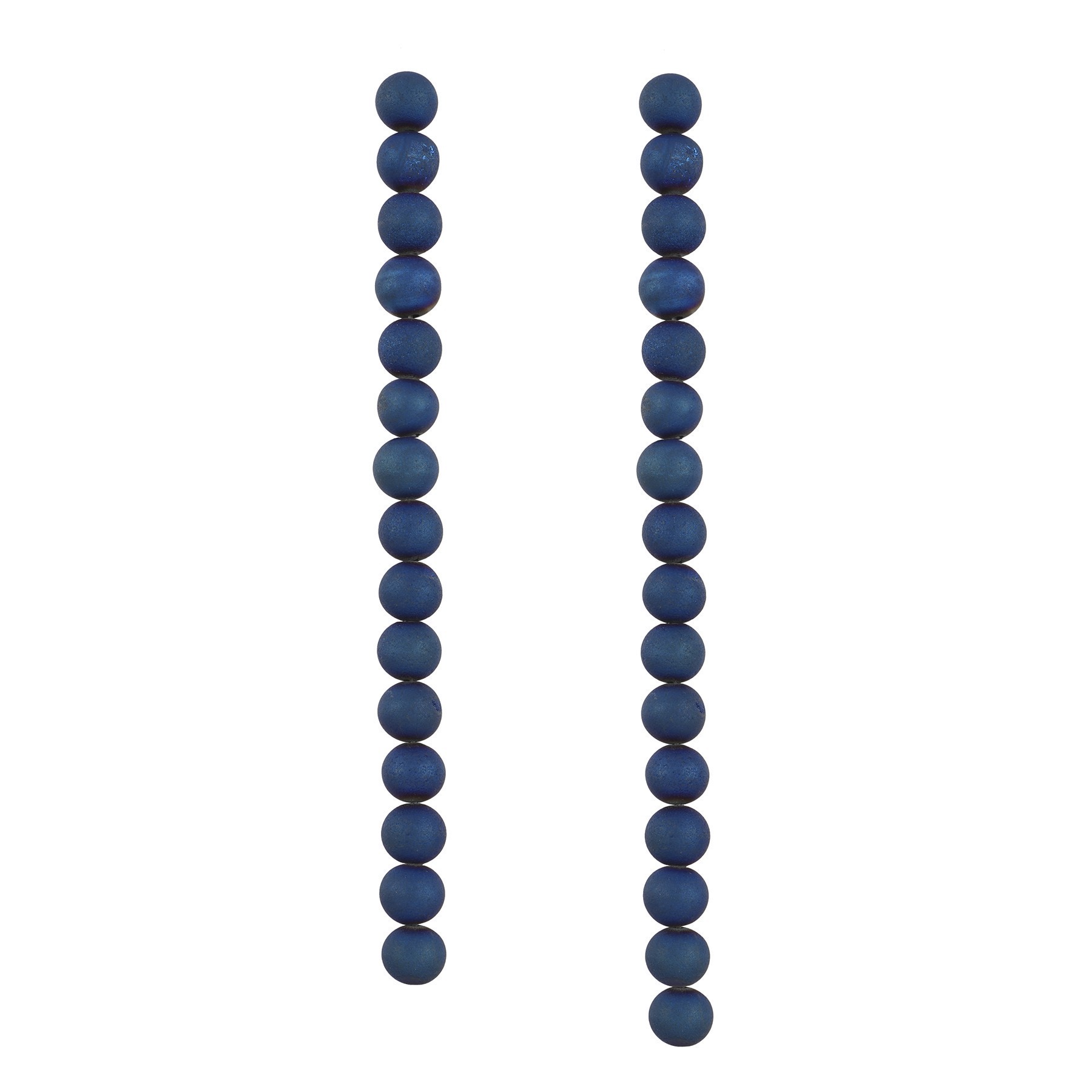 slide 2 of 3, Blue Plated Druzy Agate Round Beads By Bead Landing, 8 mm