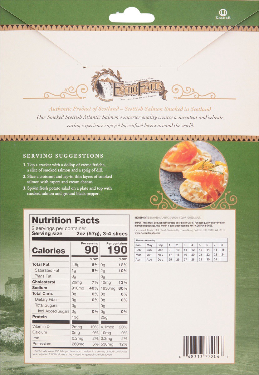 slide 2 of 9, Echo Falls Scottish Salmon Oak Smoked Cold, 4 oz