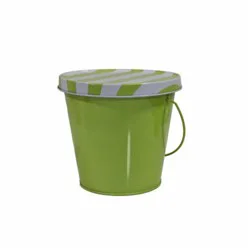 Everyday Living Stripe Metal Bucket Citronella Candle - Green