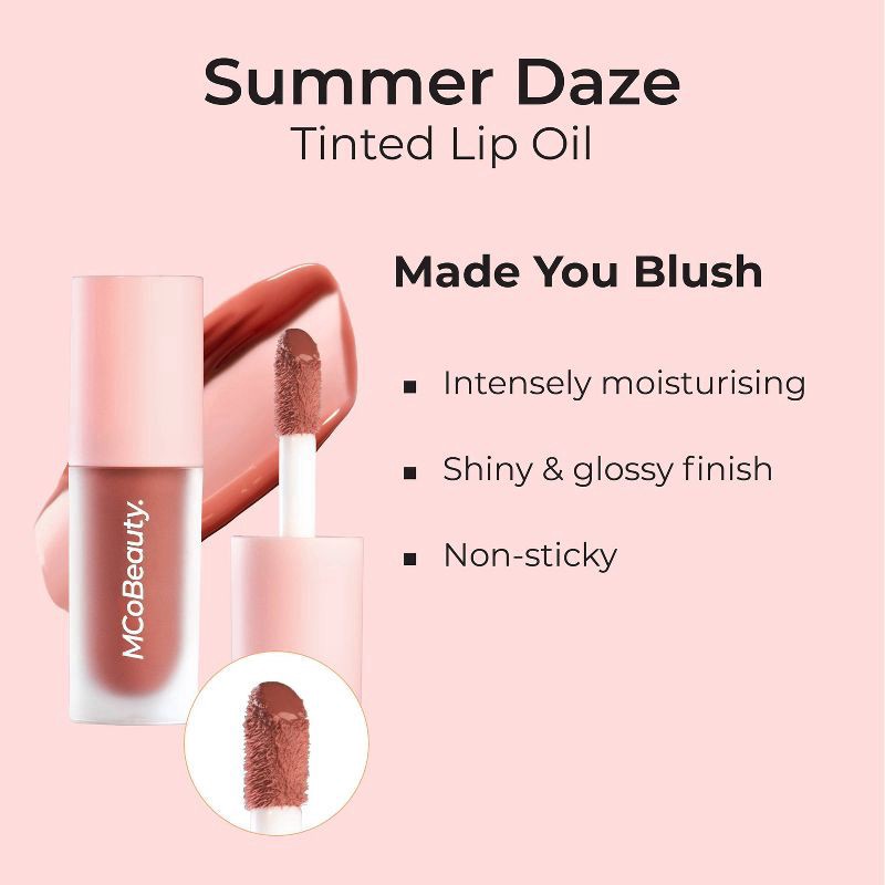 slide 5 of 9, MCoBeauty Summer Daze Tinted Lip Oil - Made You Blush - 0.17 fl oz, 1 ct