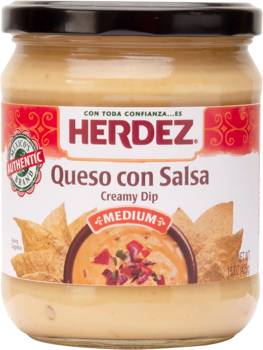 slide 7 of 9, Herdez Dip Queso Con Salsa, 15 oz