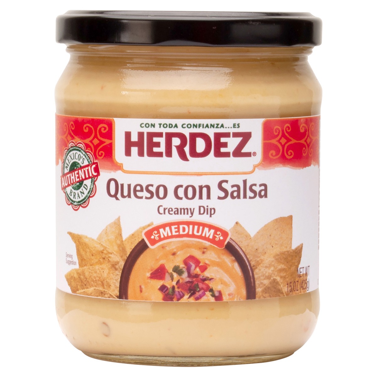 slide 9 of 9, Herdez Dip Queso Con Salsa, 15 oz