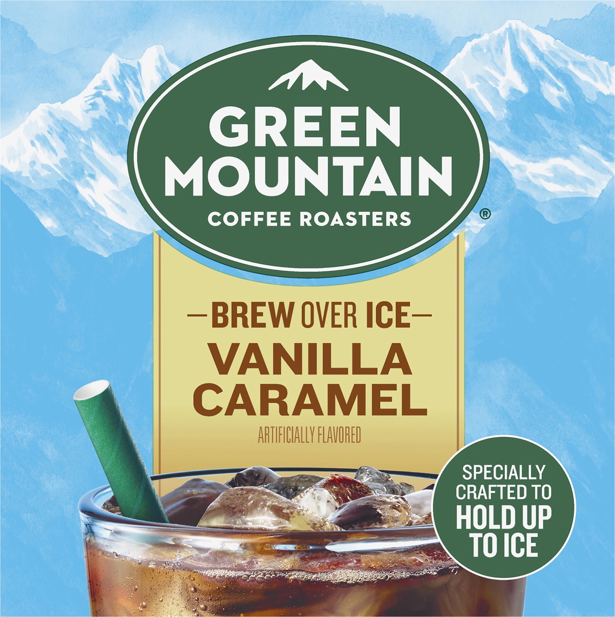 slide 3 of 8, Green Mountain Coffee Roasters Brew Over Ice Vanilla Caramel, Single Serve Keurig K-Cup Pods, Flavored Iced Coffee, 12 Count, 12 ct