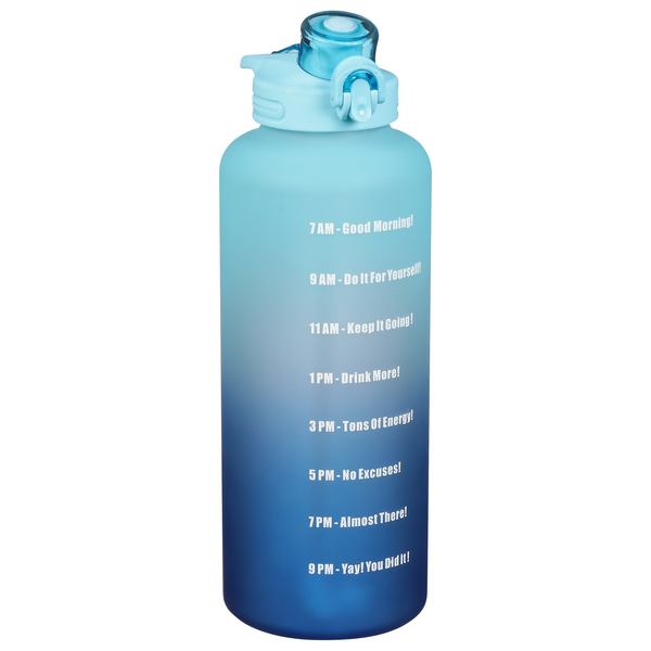 Primula Motivational Water Bottle, Blue Ombre, 64 ounce 1 ct