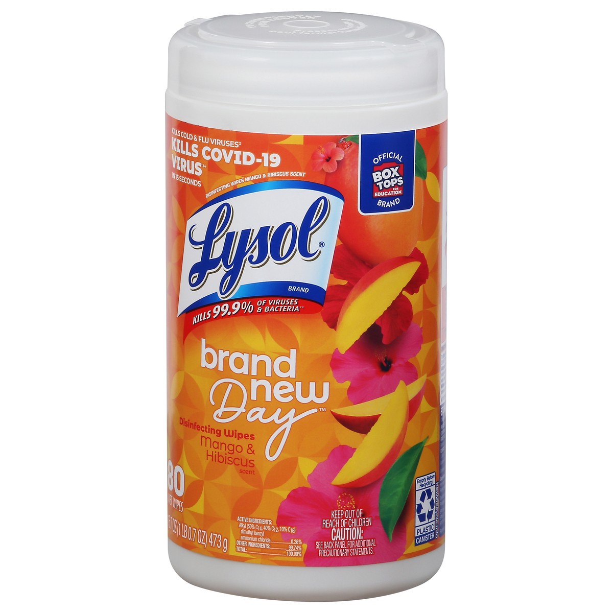 slide 4 of 9, Lysol Brand New Day Mango & Hibiscus Scent Disinfecting Wipes 80 ea, 80 ct