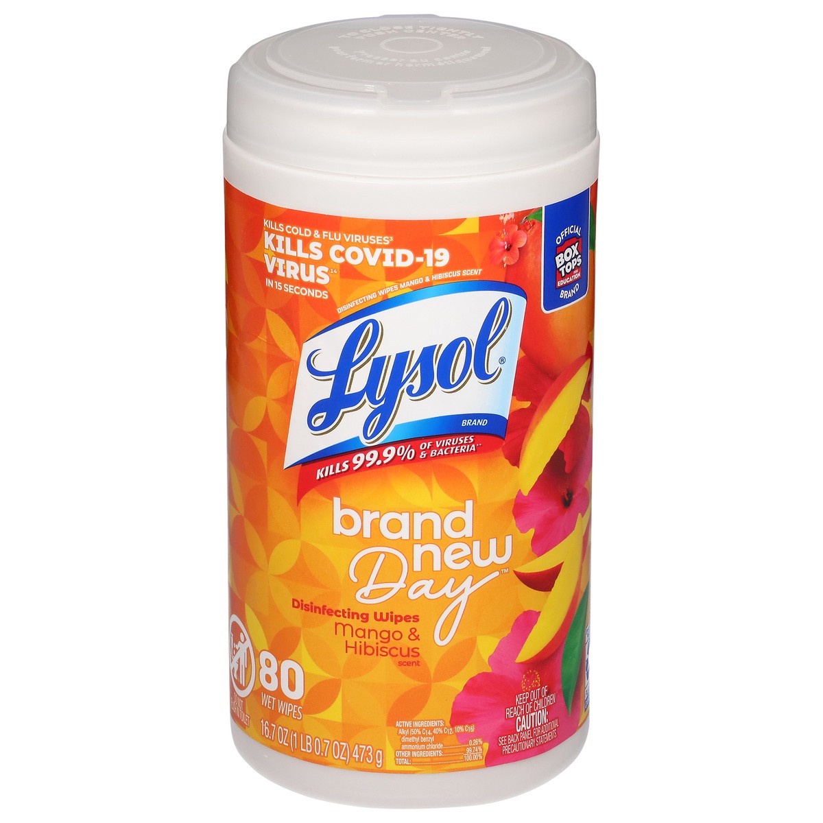 slide 1 of 9, Lysol Brand New Day Mango & Hibiscus Scent Disinfecting Wipes 80 ea, 80 ct