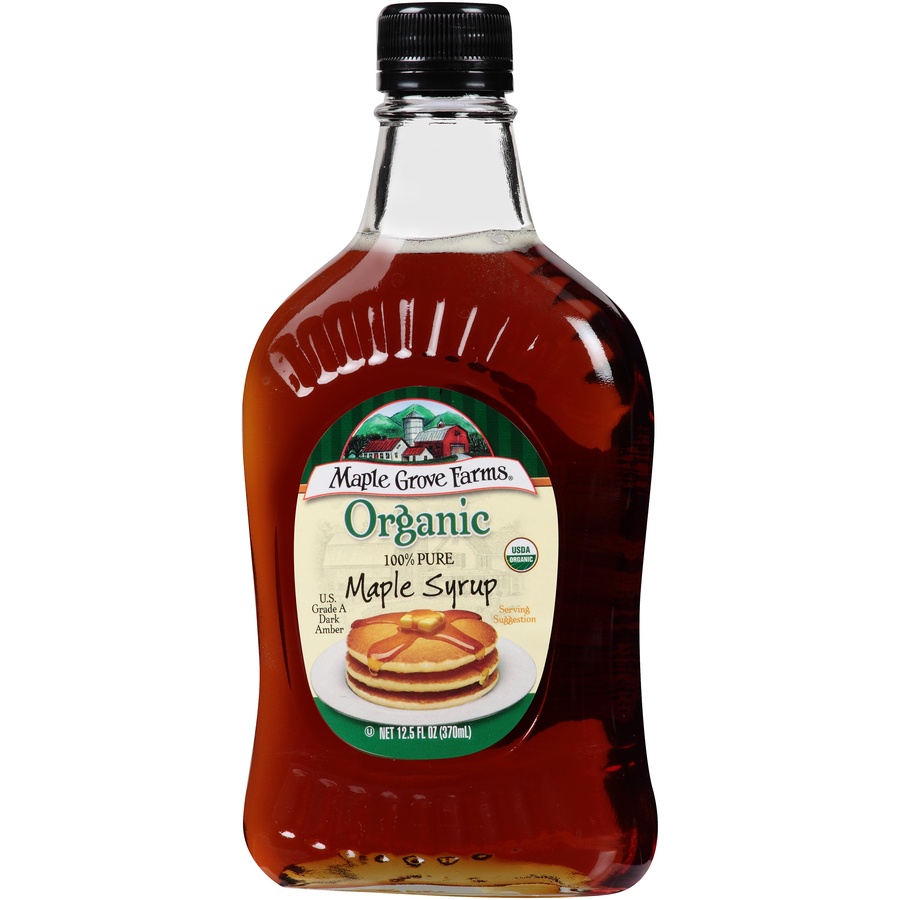 slide 3 of 7, Maple Grove Farms Maple Syrup, 100% Pure, Organic, 12.5 oz