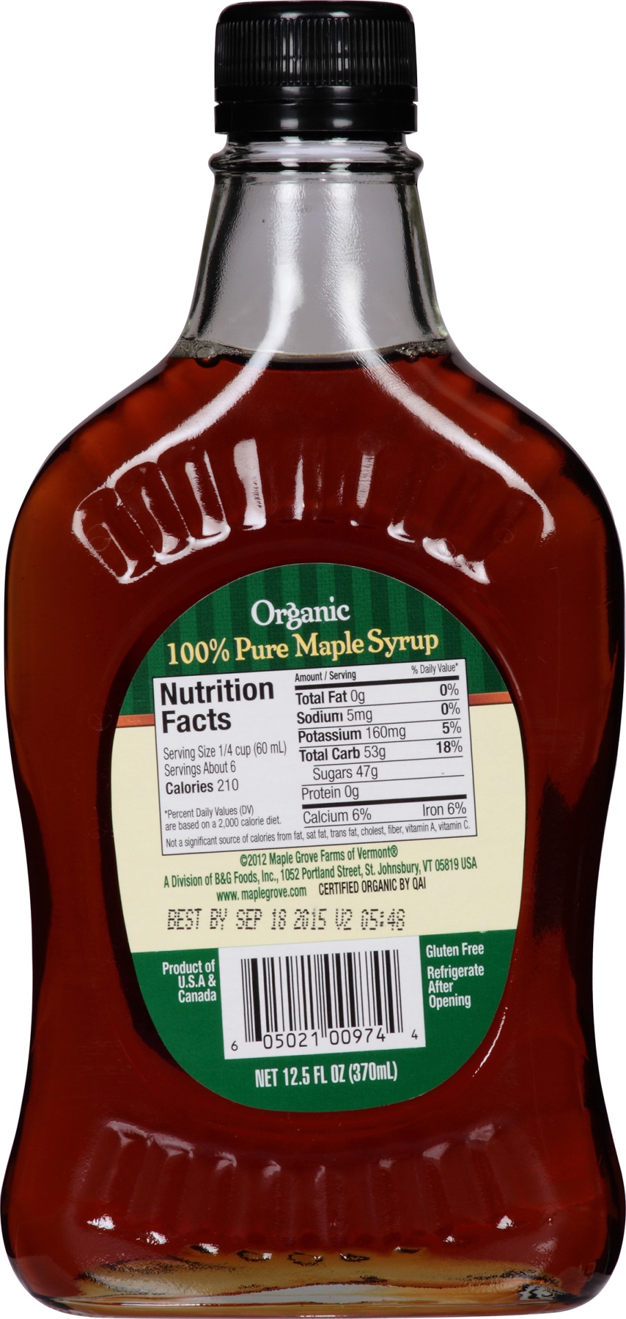 slide 6 of 7, Maple Grove Farms Maple Syrup, 100% Pure, Organic, 12.5 oz