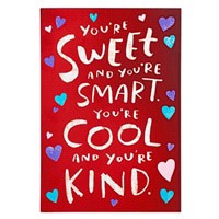 slide 6 of 17, American Greetings 55 Valentines Day Card For Kids - Sweet And Smart, 1 ct