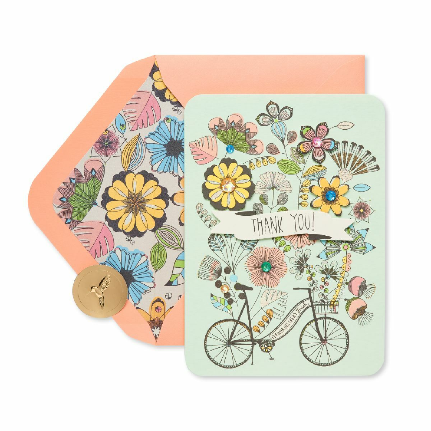 slide 3 of 4, Papyrus Thank You Greeting Card 1 ea, 1 ct