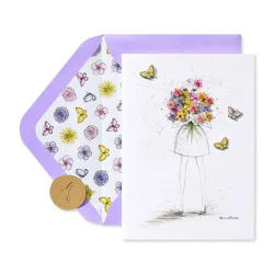 Papyrus Mother's Day Card (Girl With Bouquet)