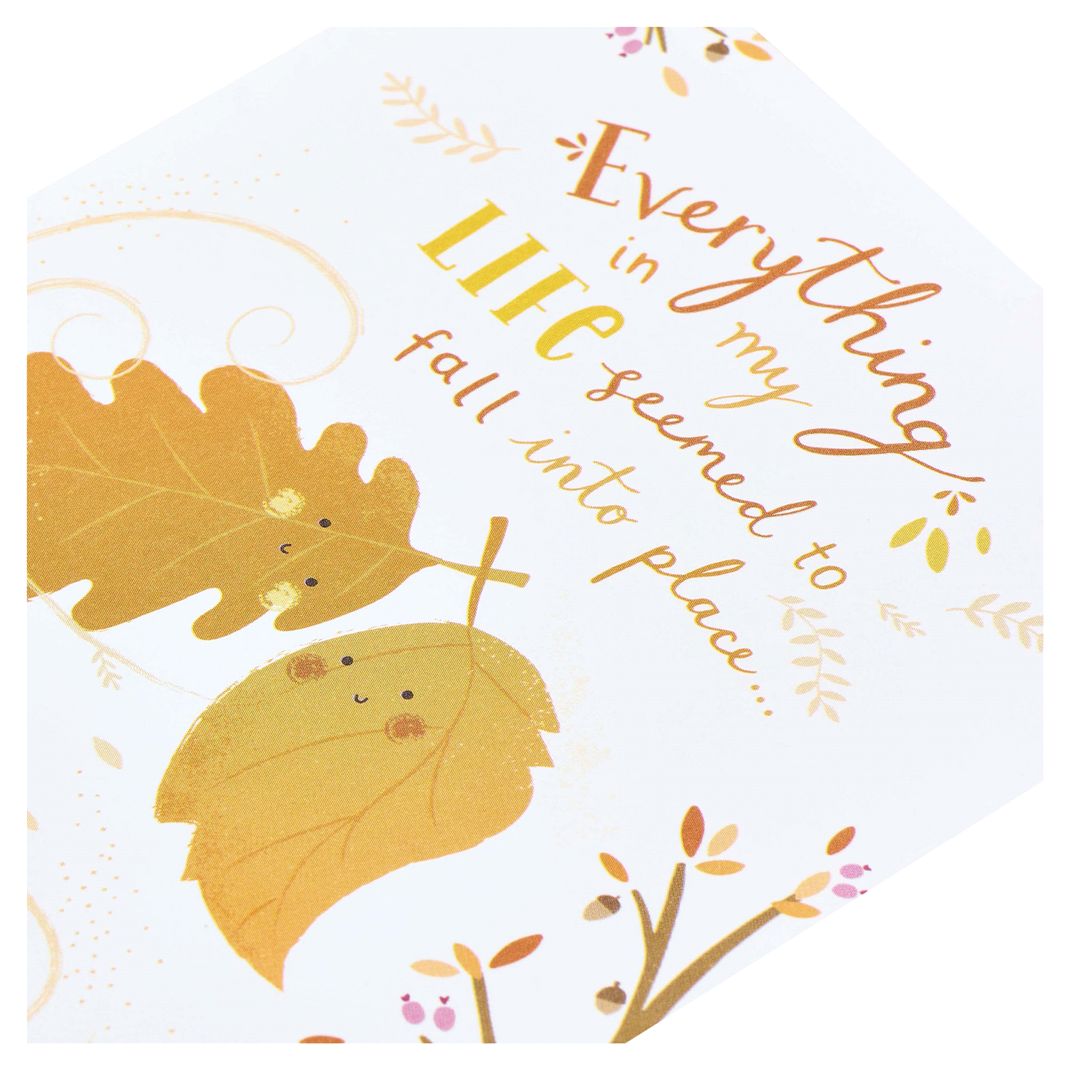 slide 2 of 4, American Greetings Romantic Thinking of You Card (Fall Leaves), 1 ct