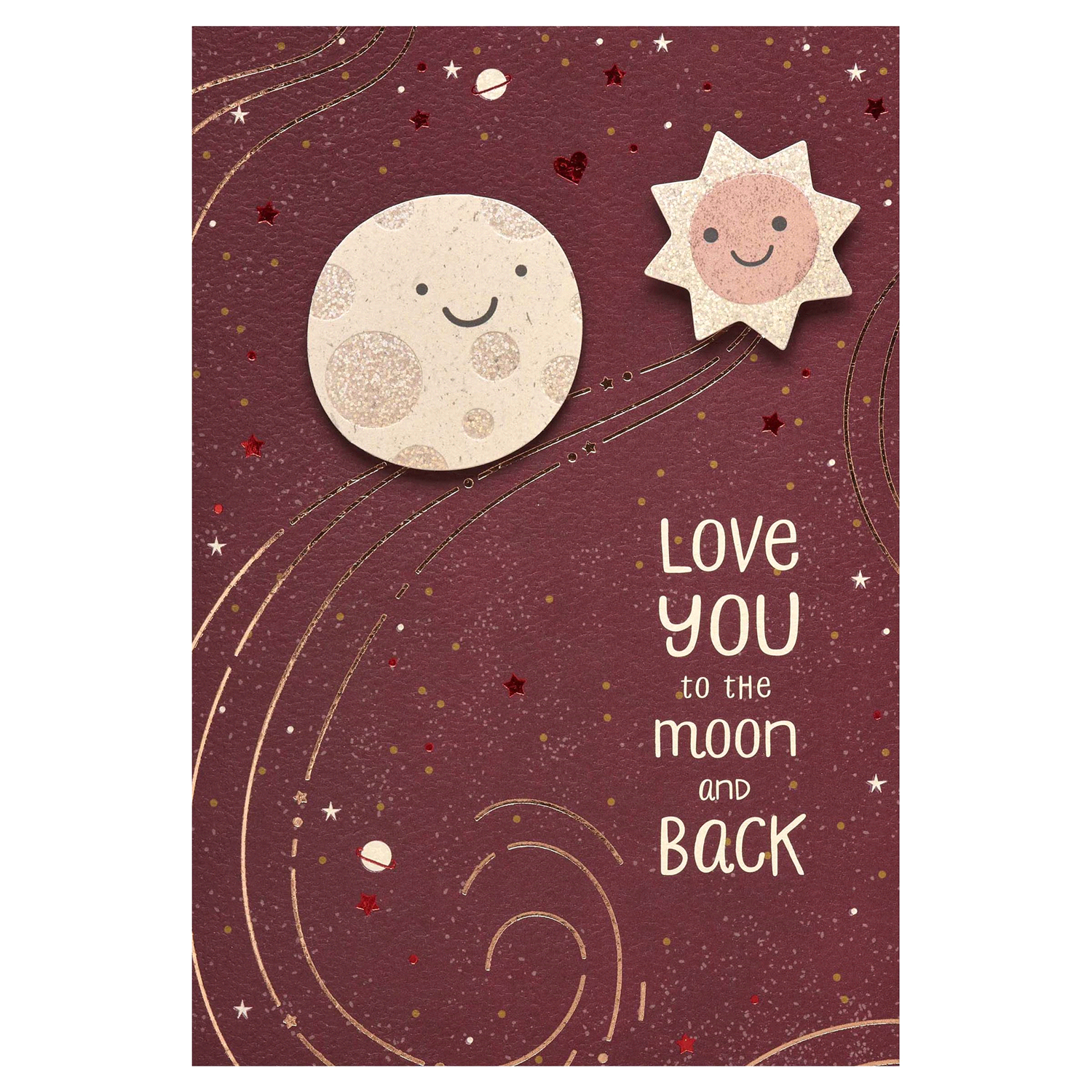 slide 4 of 4, American Greetings Moon and Stars Papyrus Valentine Greeting Card 1 ea, 1 ct