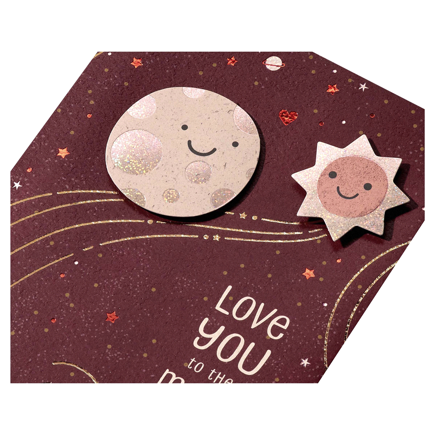 slide 2 of 4, American Greetings Moon and Stars Papyrus Valentine Greeting Card 1 ea, 1 ct