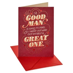 Carlton Cards Valentine's Card 'Good Man' Lettering
