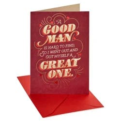 Carlton Cards Valentine's Card 'Good Man' Lettering