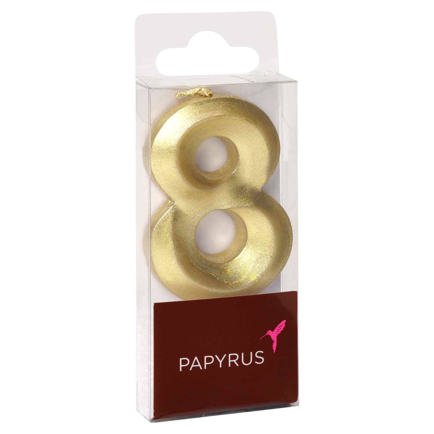 slide 2 of 2, Papyrus Birthday Candle Number 8, Metallic Gold (1-Count), 1 ct