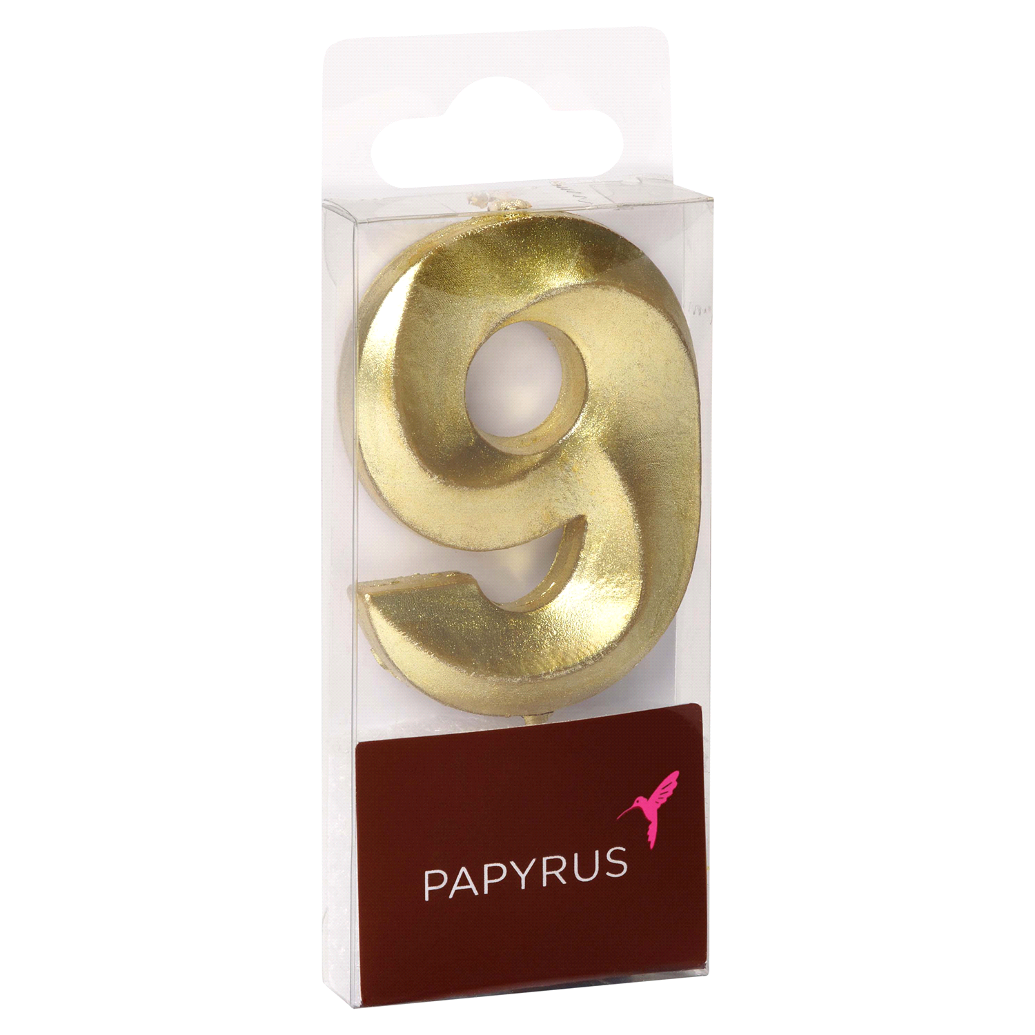 slide 2 of 2, Papyrus Birthday Candle Number 9, Metallic Gold (1-Count), (1-count), 1 ct