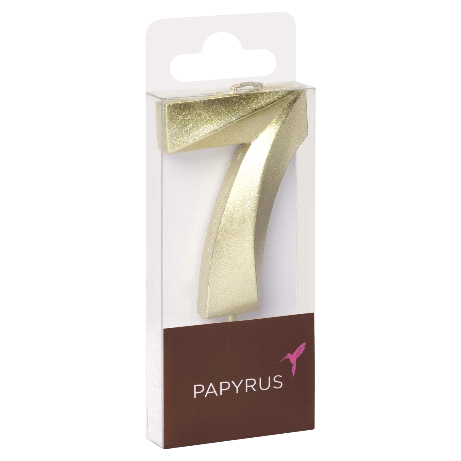 slide 2 of 2, Papyrus Birthday Candle Number 7, Metallic Gold (1-Count), 1 ct