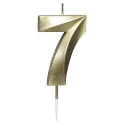 Papyrus Birthday Candle Number 7, Metallic Gold (1-Count)