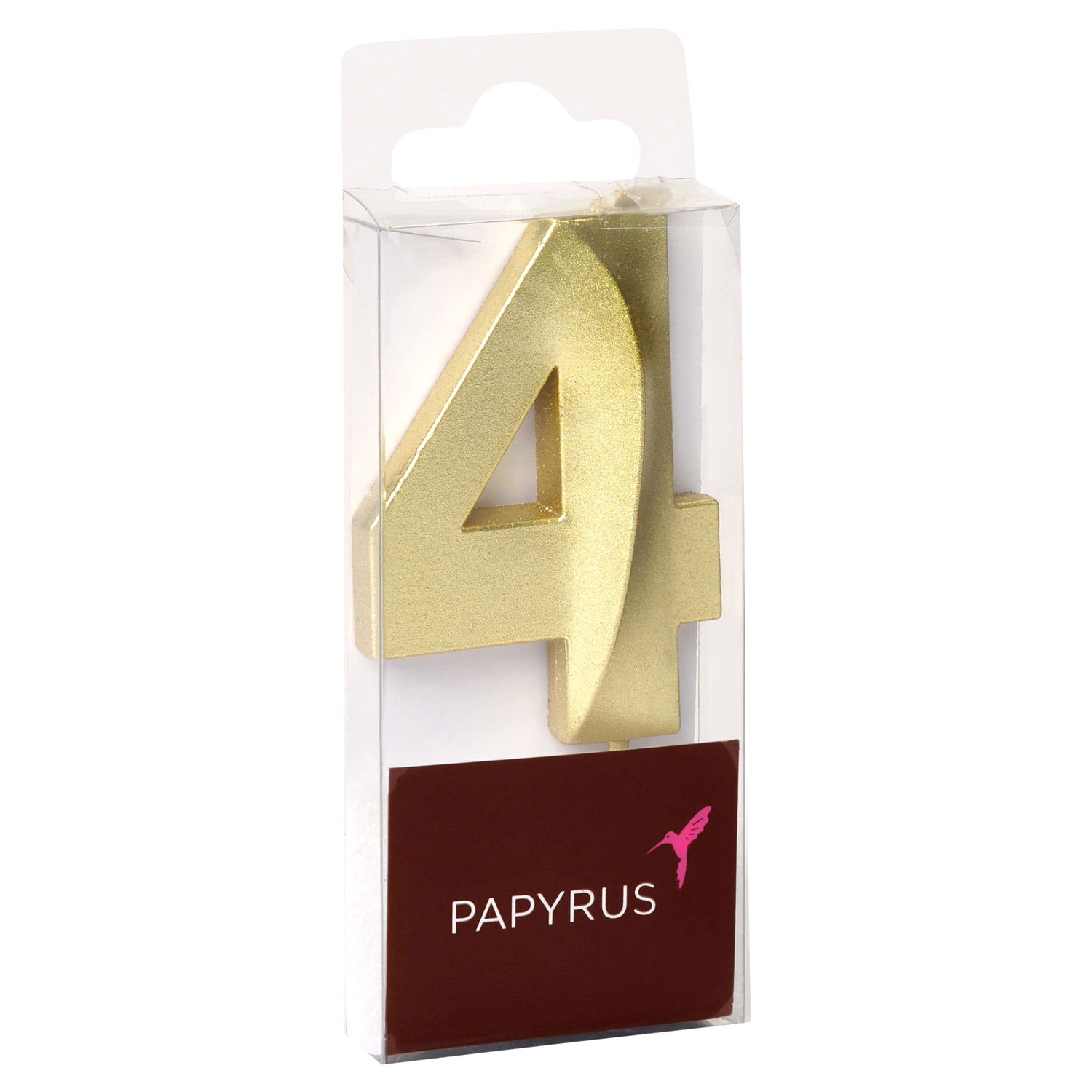 slide 2 of 2, Papyrus Birthday Candle Number 4, Metallic Gold (1-Count), (1-count), 1 ct