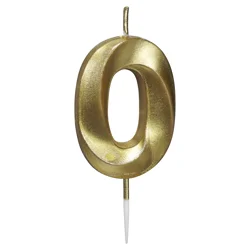 Papyrus Birthday Candle Number 0, Metallic Gold (1-Count)