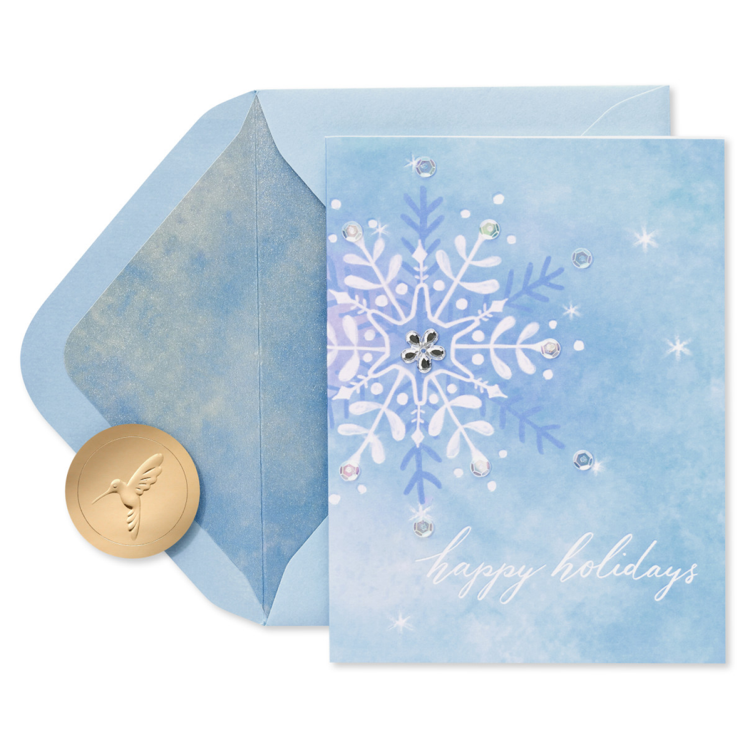 slide 1 of 5, Papyrus Painterly Snowflake Christmas Card - PAPYRUS, 1 ct