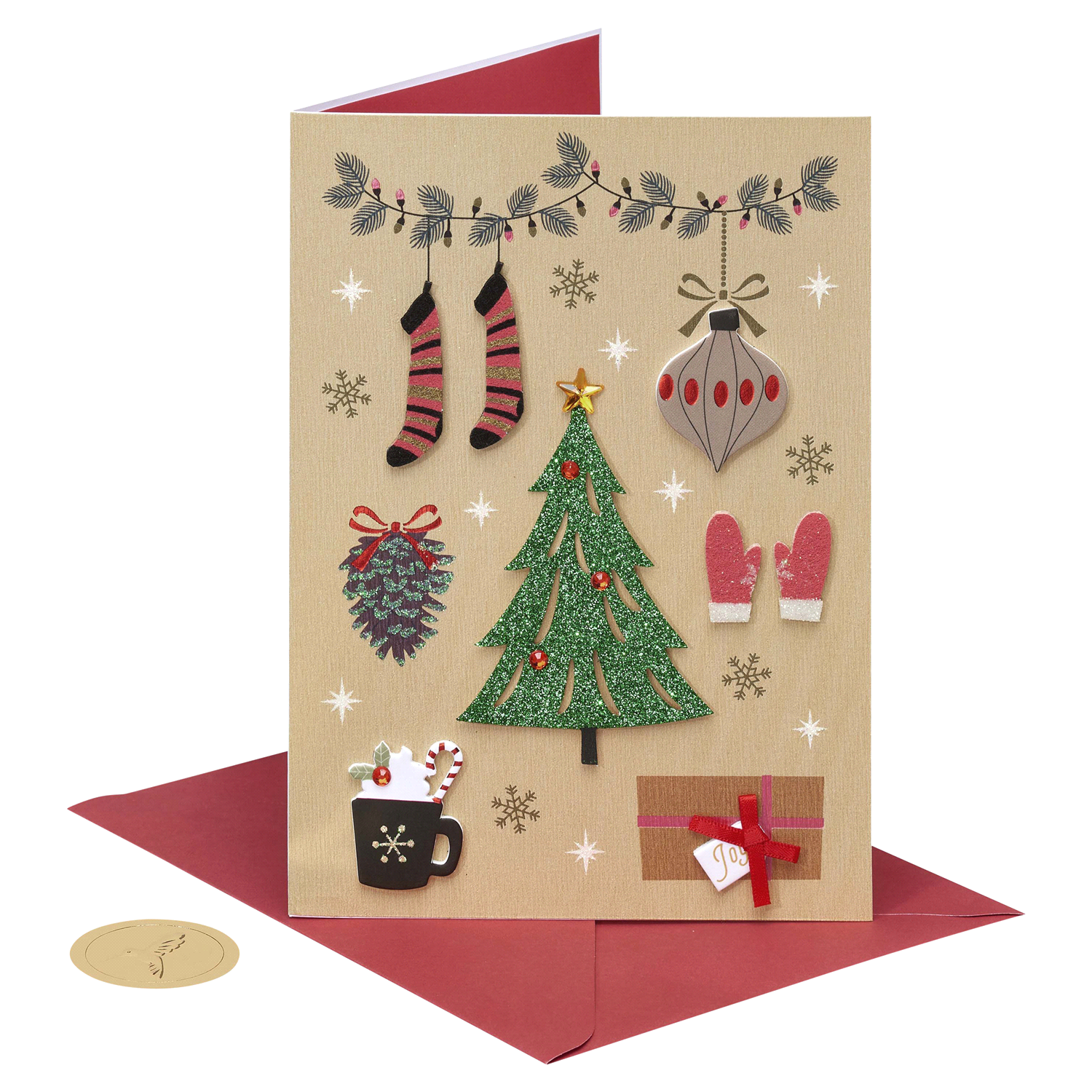 slide 3 of 4, Papyrus Tree Festive Christmas Greeting Card 1 Each, 1 ct