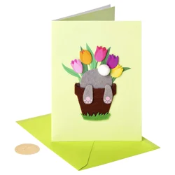 Papyrus Bunny in Pot Easter Card 1 ea
