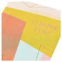 slide 5 of 17, American Greetings With bright, happy colors, metallic copper accents, and an abstract color-blocking design, this card is a fun way to express your gratitude. The simple message says “thank you” on the front, and the inside is blank for your personal note. Let them know how much they''re appreciated with this beautiful thank you card. Envelope included., 1 ct