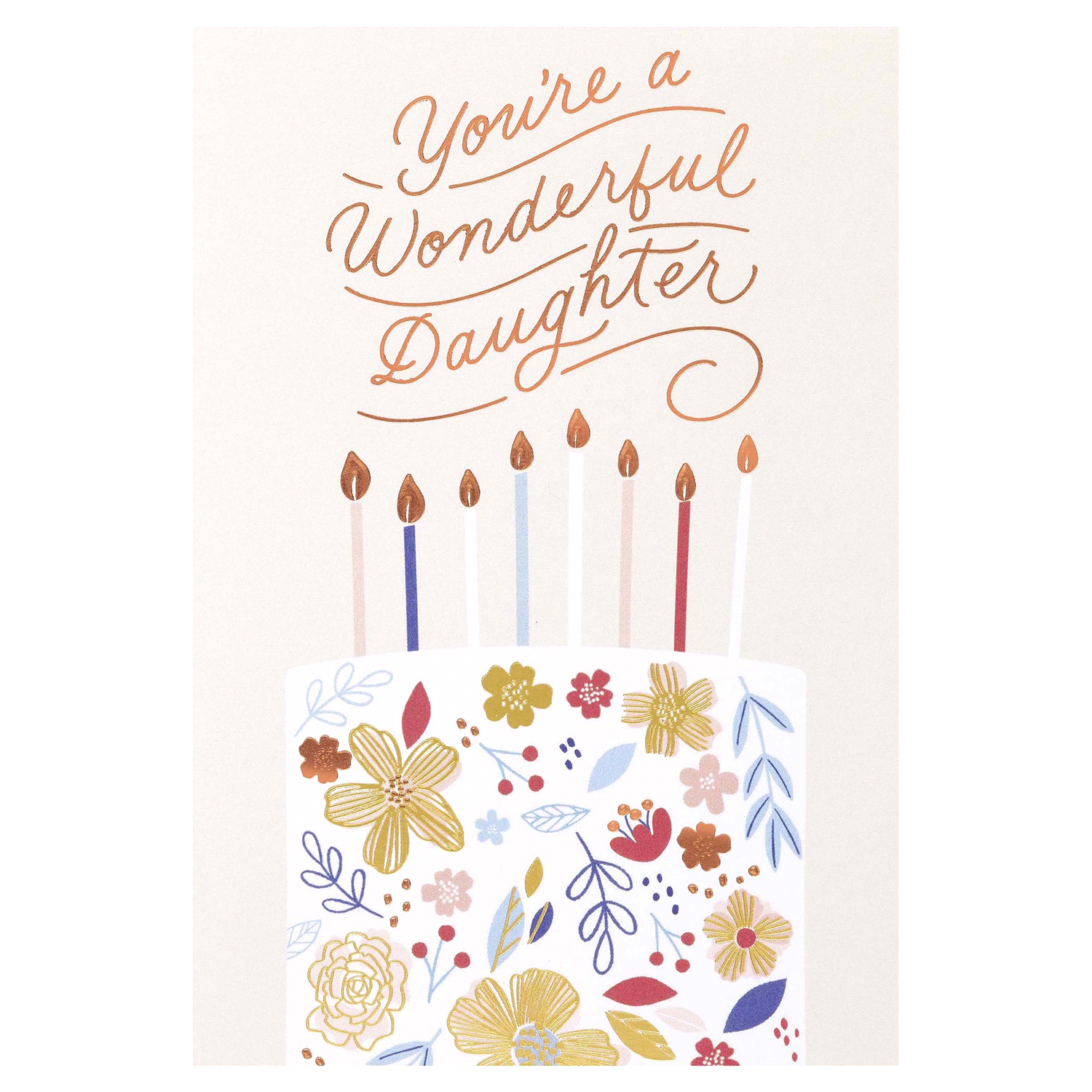 slide 3 of 4, American Greetings #31 Birthday Card For Daughter (Floral Cake), 1 ct