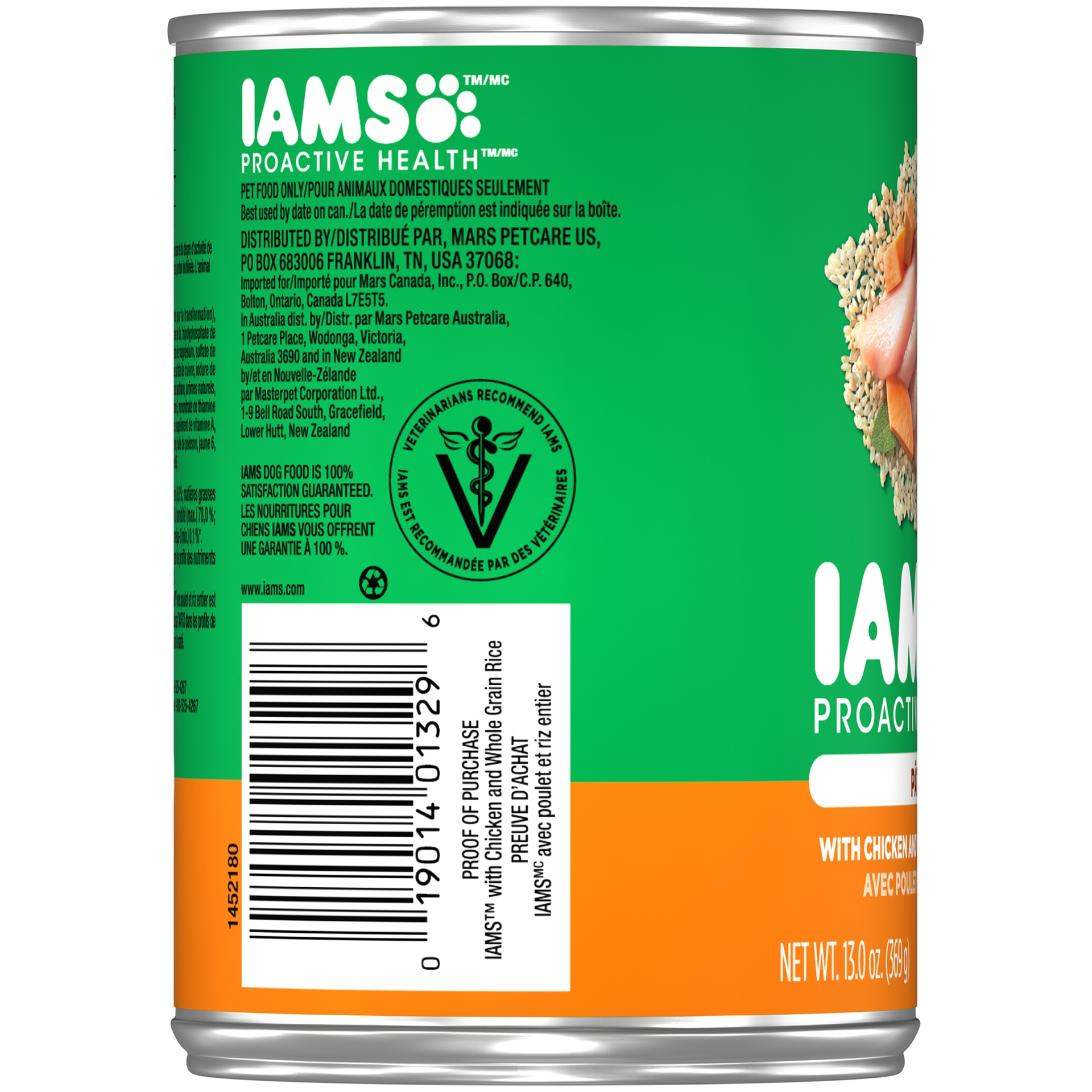 slide 6 of 7, IAMS ProActive Health Adult Ground Dinner with Chicken And Rice Wet Dog Food, 13 oz