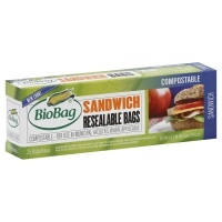 slide 1 of 1, BioBag Sandwich Resealable Bags Compostable, 25 ct