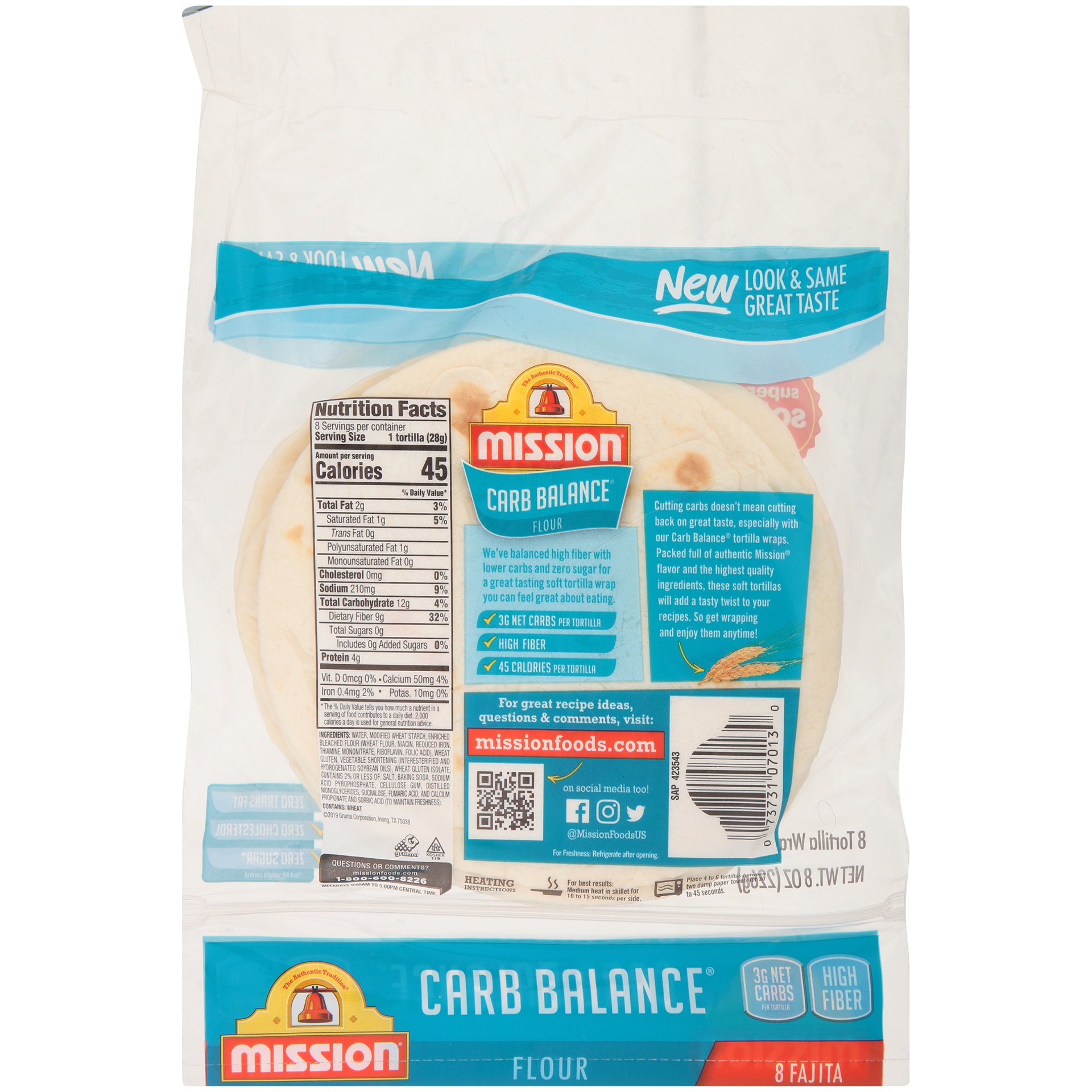 slide 4 of 6, Mission Carb Balance Tortilla Wraps 8 Each, 8 ct