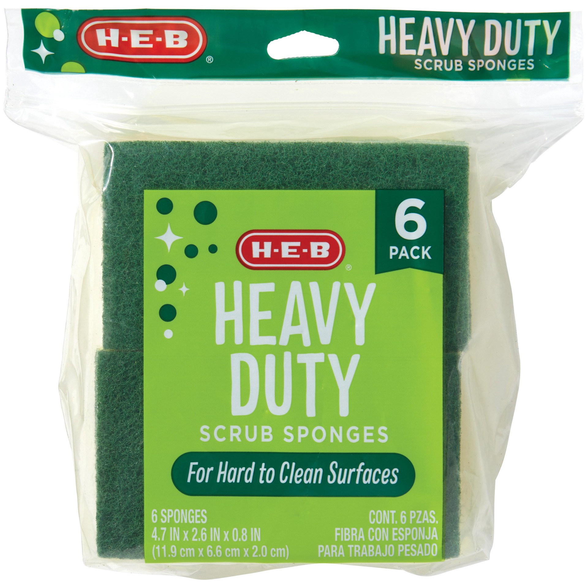 slide 1 of 1, H-E-B 6 Pack heavy Duty Scrubber, 6 ct