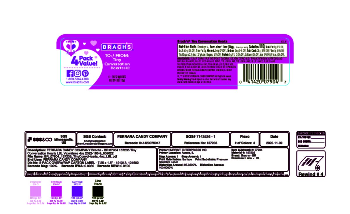 slide 8 of 13, Brach's Tiny Conversation Hearts Candy 4 Pack Value 4 - 1 oz Box, 4 ct